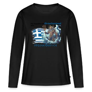 Pour Poséidon, la Grèce est son bureau à domicile - T-shirt manches longues Premium bio Femme - noir - Devant - Julia (174cm)