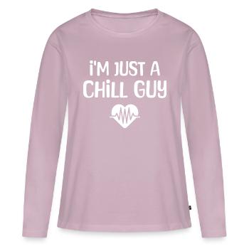 Type détendu - T-shirt manches longues Premium bio Femme - rose poudré - Devant - Julia (174cm)