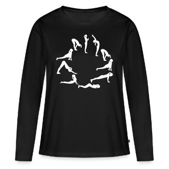 exercices de yoga blanc - T-shirt manches longues Premium bio Femme - noir - Devant - Julia (174cm)