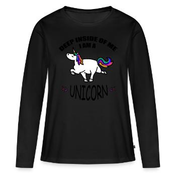 unicorn - Frauen Premium Bio Langarmshirt - Schwarz - Vorne - Julia (174cm)