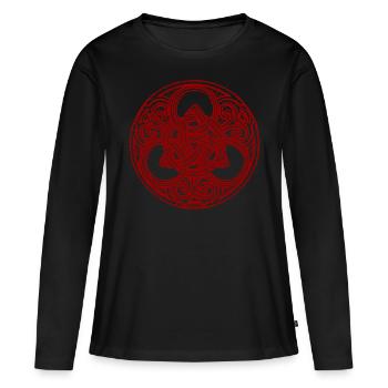 Symbole viking Moyen Age - T-shirt manches longues Premium bio Femme - noir - Devant - Julia (174cm)