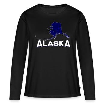 Alaska - T-shirt manches longues Premium bio Femme - noir - Devant - Julia (174cm)
