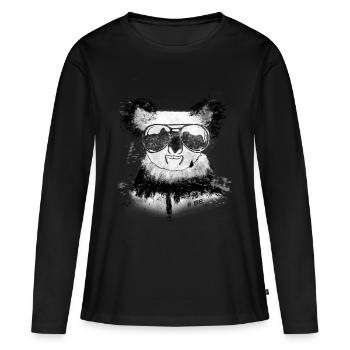 Koala #Cool - Frauen Premium Bio Langarmshirt - Schwarz - Vorne - Julia (174cm)