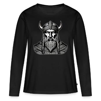 Proud Viking Warrior Germanic - Women's Premium Organic Long Sleeve Shirt - black - Front - Julia (174cm)