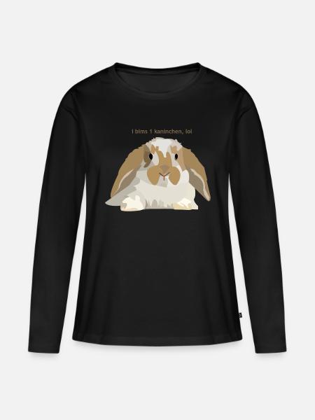 Kaninchen - Frauen Premium Bio Langarmshirt - Schwarz