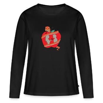 Adam et Eve - T-shirt manches longues Premium bio Femme - noir - Devant - Julia (174cm)
