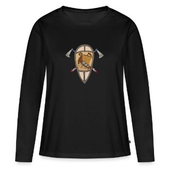 Viking Shield Vikings - T-shirt manches longues Premium bio Femme - noir - Devant - Julia (174cm)