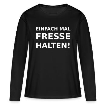 Ferme ta gueule! - T-shirt manches longues Premium bio Femme - noir - Devant - Julia (174cm)