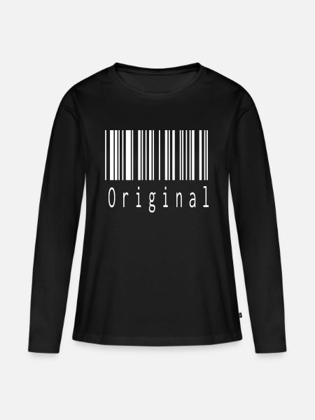 Original Barcode - Frauen Premium Bio Langarmshirt - Schwarz