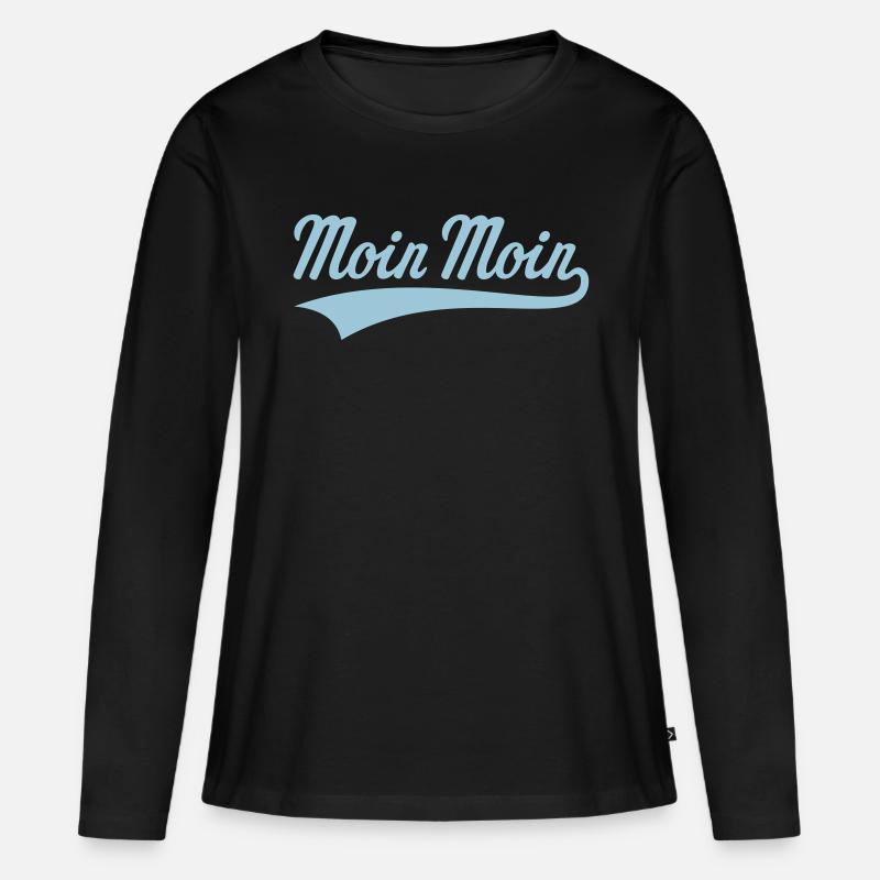 Moin Moin - Frauen Premium Bio Langarmshirt - Schwarz