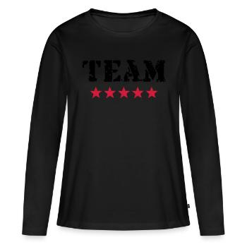 Team, 5 Stars, Player, Club, Sports, Winner, Best, - T-shirt manches longues Premium bio Femme - noir - Devant - Julia (174cm)
