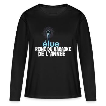 Élue reine du karaoke de l'année - T-shirt manches longues Premium bio Femme - noir - Devant - Julia (174cm)