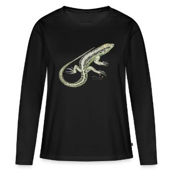 Lézard des sables - T-shirt manches longues Premium bio Femme - noir - Devant - Julia (174cm)