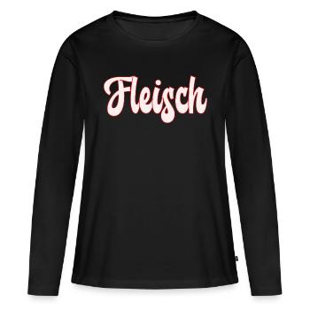 Fleisch - Frauen Premium Bio Langarmshirt - Schwarz - Vorne - Julia (174cm)
