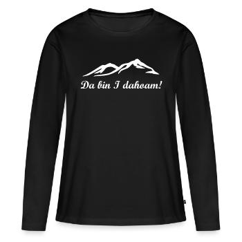 Da bin i dahoam! Berg- und Heimatliebe! - Frauen Premium Bio Langarmshirt - Schwarz - Vorne - Julia (174cm)