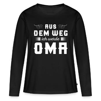 Aus dem Weg Ich werde Oma Baby - Frauen Premium Bio Langarmshirt - Schwarz - Vorne - Julia (174cm)