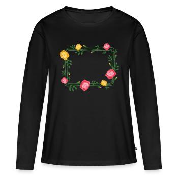 rosary rectangle - Women's Premium Organic Long Sleeve Shirt - black - Front - Julia (174cm)