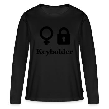 Keyholder - Frauen Premium Bio Langarmshirt - Schwarz - Vorne - Julia (174cm)