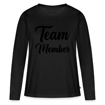 Membres de l’équipe - T-shirt manches longues Premium bio Femme - noir - Devant - Julia (174cm)