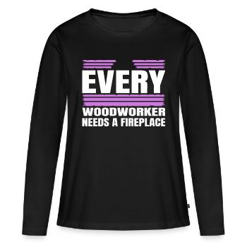 jackhammer safety helmet carpenter quotes tshirts - Women's Premium Organic Long Sleeve Shirt - black - Front - Julia (174cm)