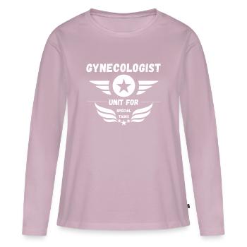 Gynäkologe Abteilung für spezielle Aufgaben - Frauen Premium Bio Langarmshirt - Altrosa - Vorne - Julia (174cm)