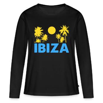 ibiza - Frauen Premium Bio Langarmshirt - Schwarz - Vorne - Julia (174cm)
