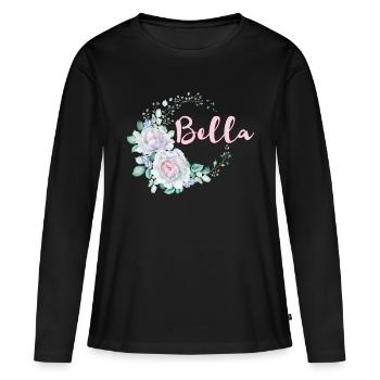 Pour Bella - T-shirt manches longues Premium bio Femme - noir - Devant - Julia (174cm)
