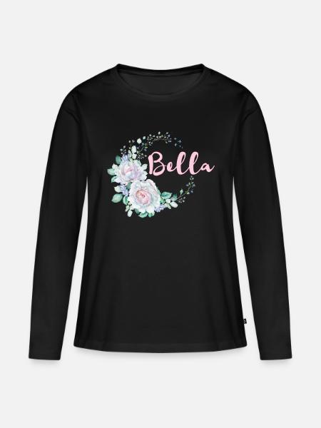 Für Bella - Frauen Premium Bio Langarmshirt - Schwarz