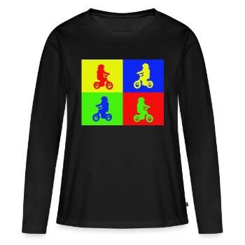 Biker Junior Pop Art Couleur - T-shirt manches longues Premium bio Femme - noir - Devant - Julia (174cm)