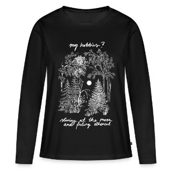MES LOISIRS ? - T-shirt manches longues Premium bio Femme - noir - Devant - Julia (174cm)