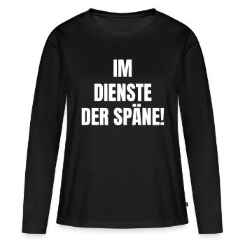 Au service des copeaux ! - T-shirt manches longues Premium bio Femme - noir - Devant - Julia (174cm)