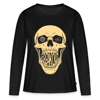 Crâne de panique - T-shirt manches longues Premium bio Femme - noir - Devant - Julia (174cm)