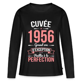 1956 Cuvée – Aged to perfection - Women's Premium Organic Long Sleeve Shirt - black - Front - Julia (174cm)
