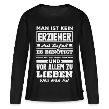 Stolzer Erzieher Aus Berufung Kita Spruch - Frauen Premium Bio Langarmshirt - Schwarz - Vorne - Julia (174cm)