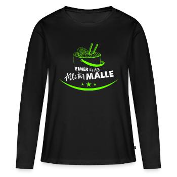 Eimer für Malle - Frauen Premium Bio Langarmshirt - Schwarz - Vorne - Julia (174cm)