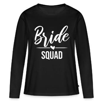 Bride Squad - Demoiselles d'honneur - blanc - T-shirt manches longues Premium bio Femme - noir - Devant - Julia (174cm)
