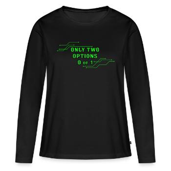 informatique - T-shirt manches longues Premium bio Femme - noir - Devant - Julia (174cm)