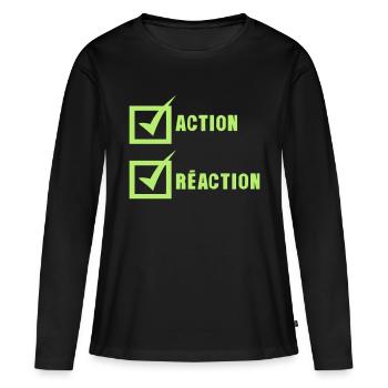 action reaction valide case - T-shirt manches longues Premium bio Femme - noir - Devant - Julia (174cm)
