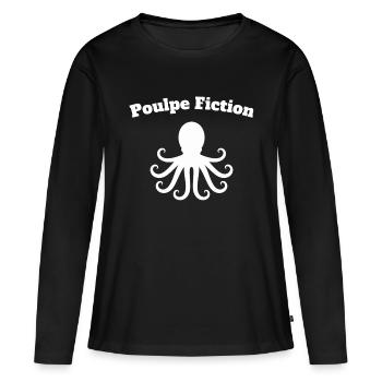 Poulpe fiction Humour PoulpeFiction - T-shirt manches longues Premium bio Femme - noir - Devant - Julia (174cm)