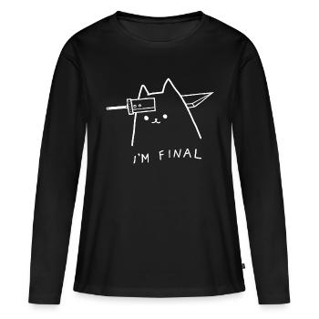 Cat in Fine - (I’m Final) Final Fantasy - T-shirt manches longues Premium bio Femme - noir - Devant - Julia (174cm)