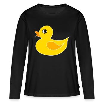 Canard Canard Grinchet Quak - T-shirt manches longues Premium bio Femme - noir - Devant - Julia (174cm)