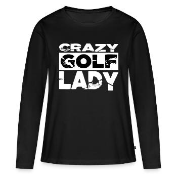 golfcoachgifts golfcoachgift girlsgolf putter - T-shirt manches longues Premium bio Femme - noir - Devant - Julia (174cm)