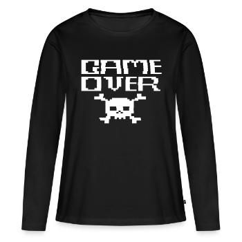 Game Over ASCII - T-shirt manches longues Premium bio Femme - noir - Devant - Julia (174cm)
