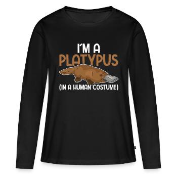 Ornithorynque mignon Ornithorynque - T-shirt manches longues Premium bio Femme - noir - Devant - Julia (174cm)