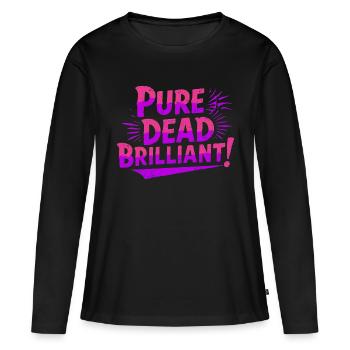 de l’argot écossais pur et brillant - T-shirt manches longues Premium bio Femme - noir - Devant - Julia (174cm)