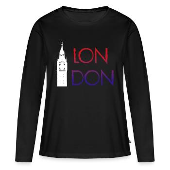 Londres - T-shirt manches longues Premium bio Femme - noir - Devant - Julia (174cm)
