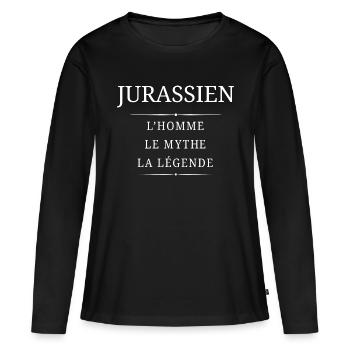 Jurassien Homme mythe - T-shirt manches longues Premium bio Femme - noir - Devant - Julia (174cm)