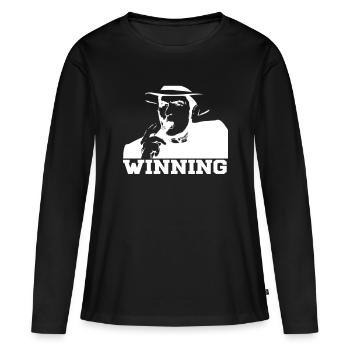 gagnant - T-shirt manches longues Premium bio Femme - noir - Devant - Julia (174cm)