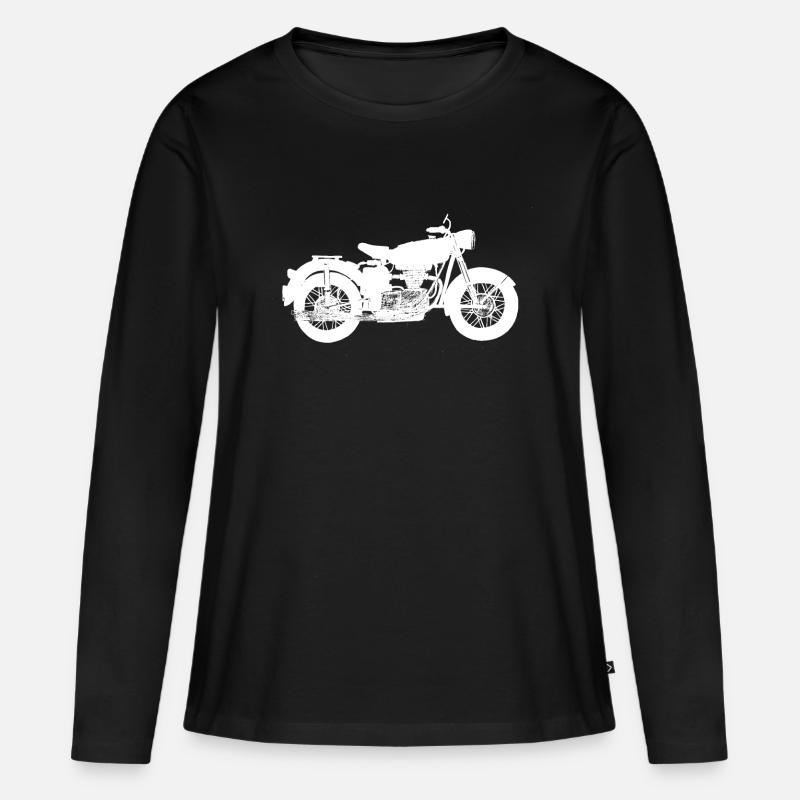 Motorrad - Frauen Premium Bio Langarmshirt - Schwarz