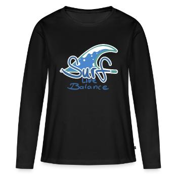 Logo de surf - T-shirt manches longues Premium bio Femme - noir - Devant - Julia (174cm)